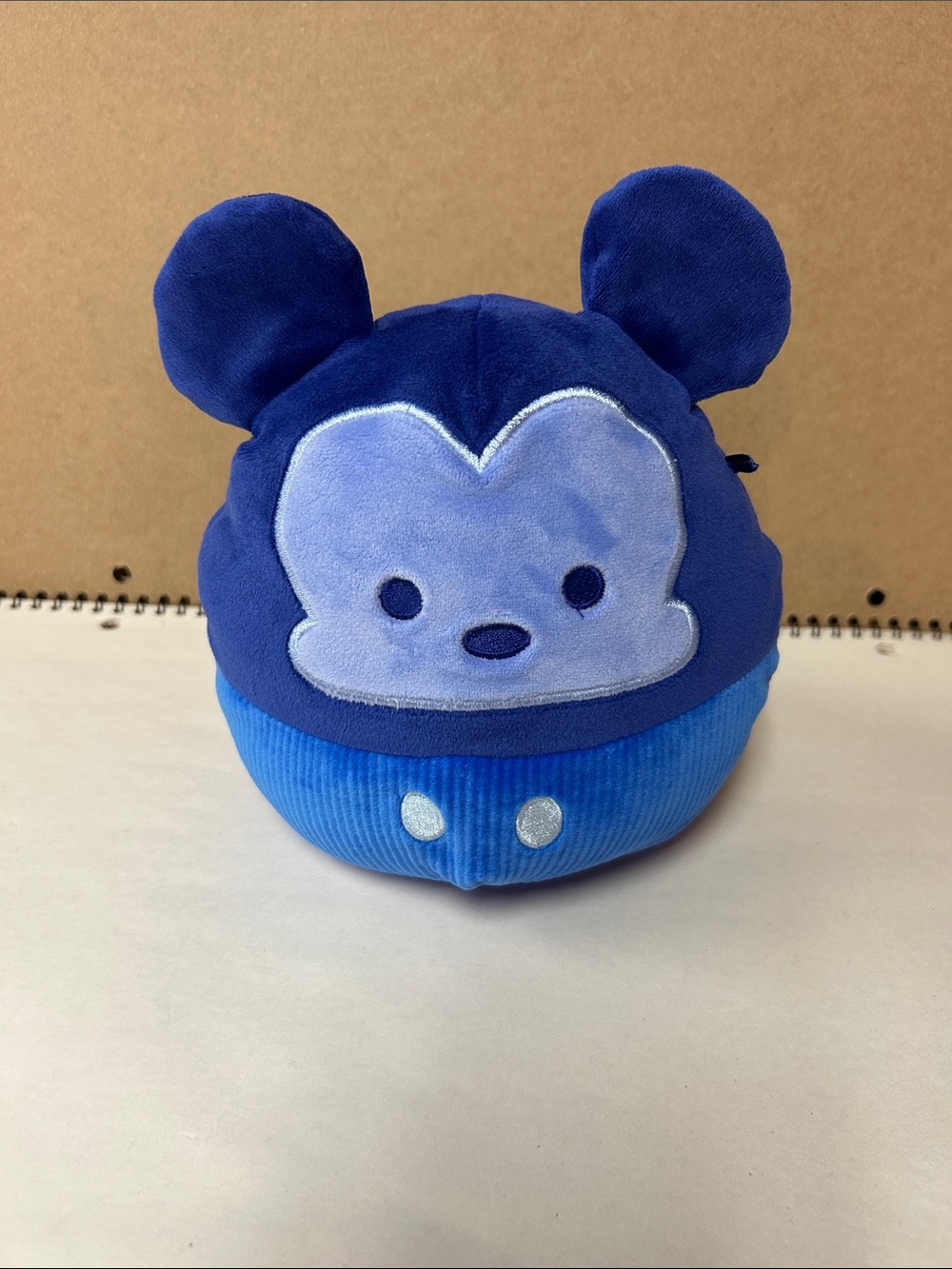 Disney Plush Mickey-Style Blue and Light Blue Soft Toy